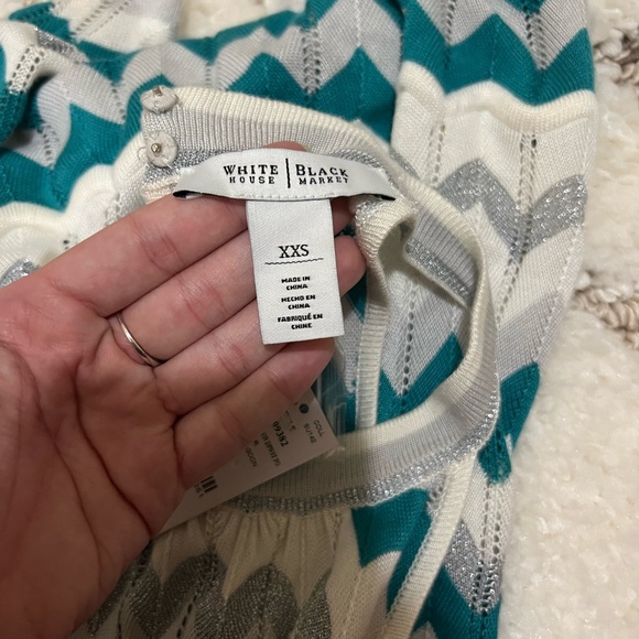 Blue,Sparkling silver, and white chevron romper - Picture 6 of 8